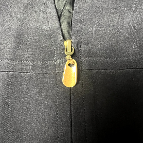 Markstone Womens Size 6 Black 100% Silk Gold Full Zip Shacket Jacket Blazer Vtg - Picture 6 of 12